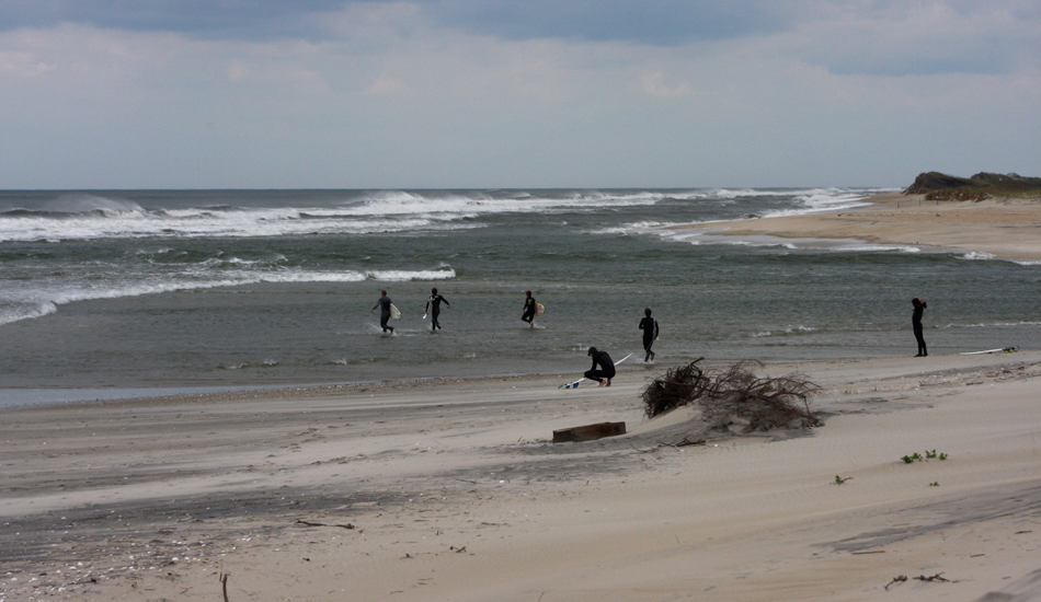 New Inlet. Here’s where the inlet meets the ocean. The Outer banks really needed another inlet, helps to flush the sound. A nice by-product is a very unique sand bar setup. Image: Mickey McCarthy