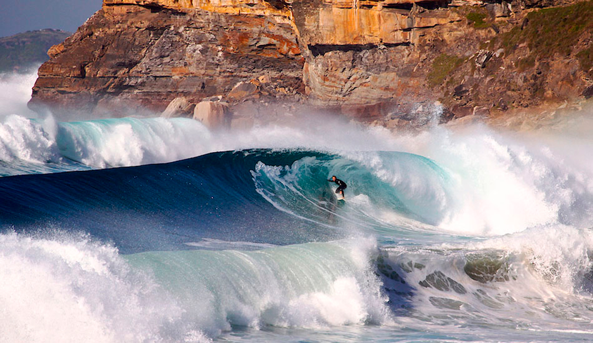 Hayden \'Hazard\' Beck enjoying an uncrowded weekday session close to our home on the Northern Beaches of Sydney, Australia. This bank was ridiculous for a few weeks. Photo:<a href=\"https://www.bluesnapper.com.au/\" target=_blank>Alex Marks.</a>