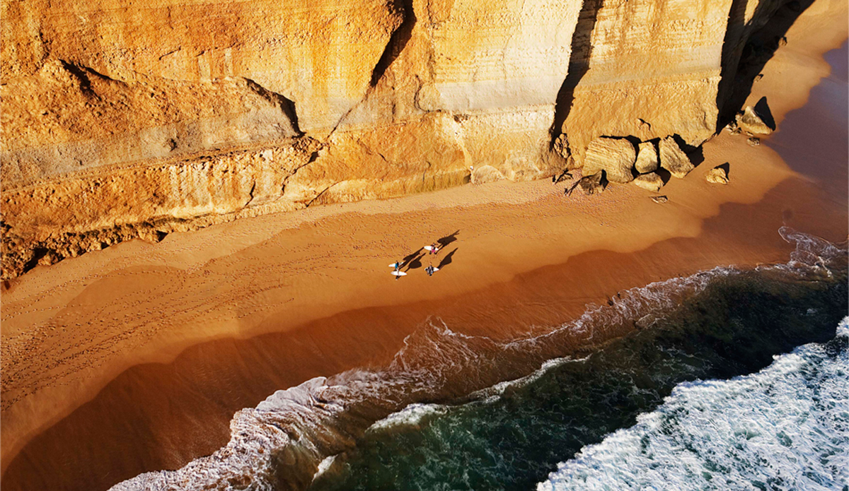 AERIAL VIEW of the 12 Apostles, along the Great Ocean Road, Australia, 2011. Photo: <a href=\"https://www.luciagriggi.com\" target=\"_blank\">Lucia Griggi</a>