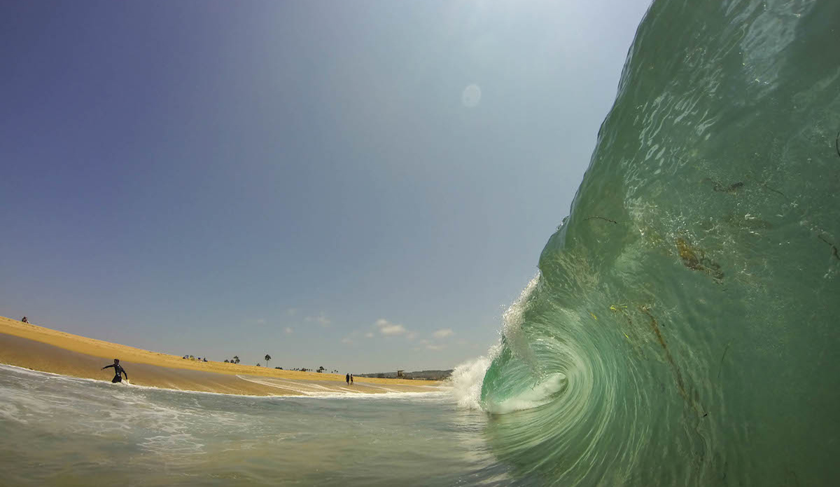 Sometimes running is the worst thing you can do. Kenny Herrington caught in the impact zone. Photo: <a href=\"https://www.flickr.com/photos/patnolan\">Pat Nolan</a>