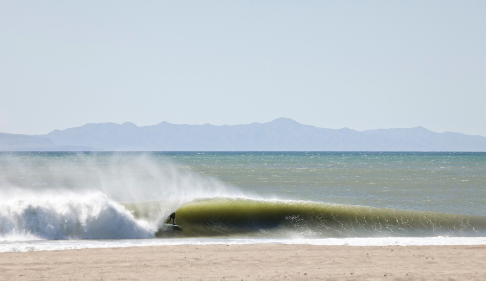 Matt McCabe standing tall in a perfect California tube. Photo: <a href=\"https://paulgreenephoto.com/\" target=_blank>Paul Greene</a> 