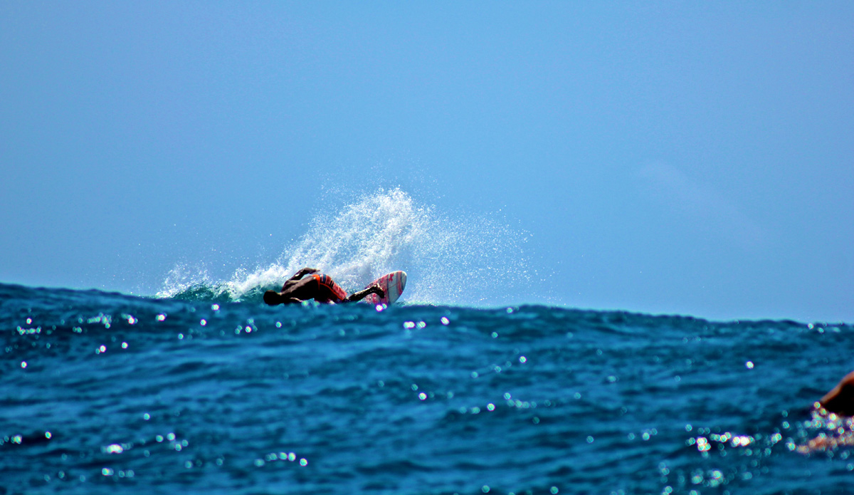 Fijian ripper and local lifeguard shows us how it\'s done. Photo: <a href=\"https://petemilnesproductions.com/\">Pete Milnes</a>