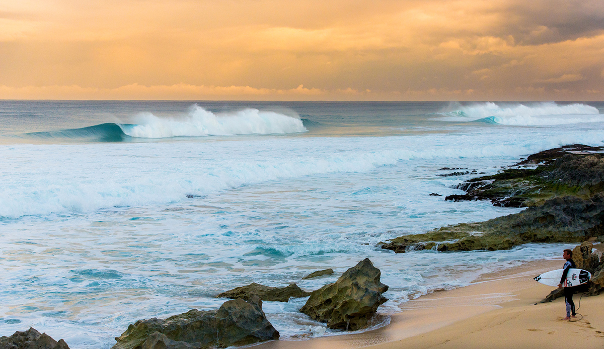 Surf check with Taj Burrow. Photo: Peter Jovic