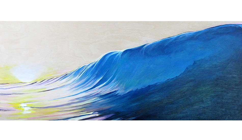 There are many talented surf artists so it\'s a challenge to step into the arena. I try to find interesting perspectives when I select a photo to use as reference. Based on a photo from John Ocean. Photo: <a href=\"https://philgoodrich.com/\" target=_blank>Phil Goodrich</a>