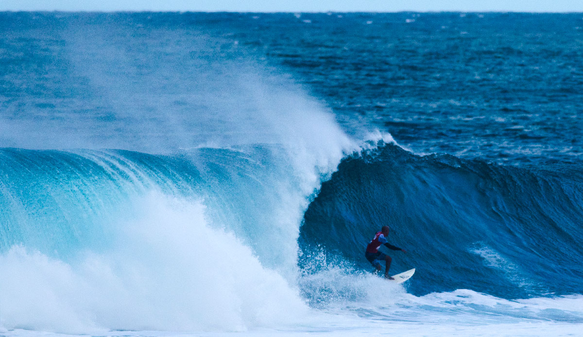 Slater pulls into a breezy one. Photo: <a href=\"https://mattdunbar.com.au/\"> Matt Dunbar</a>