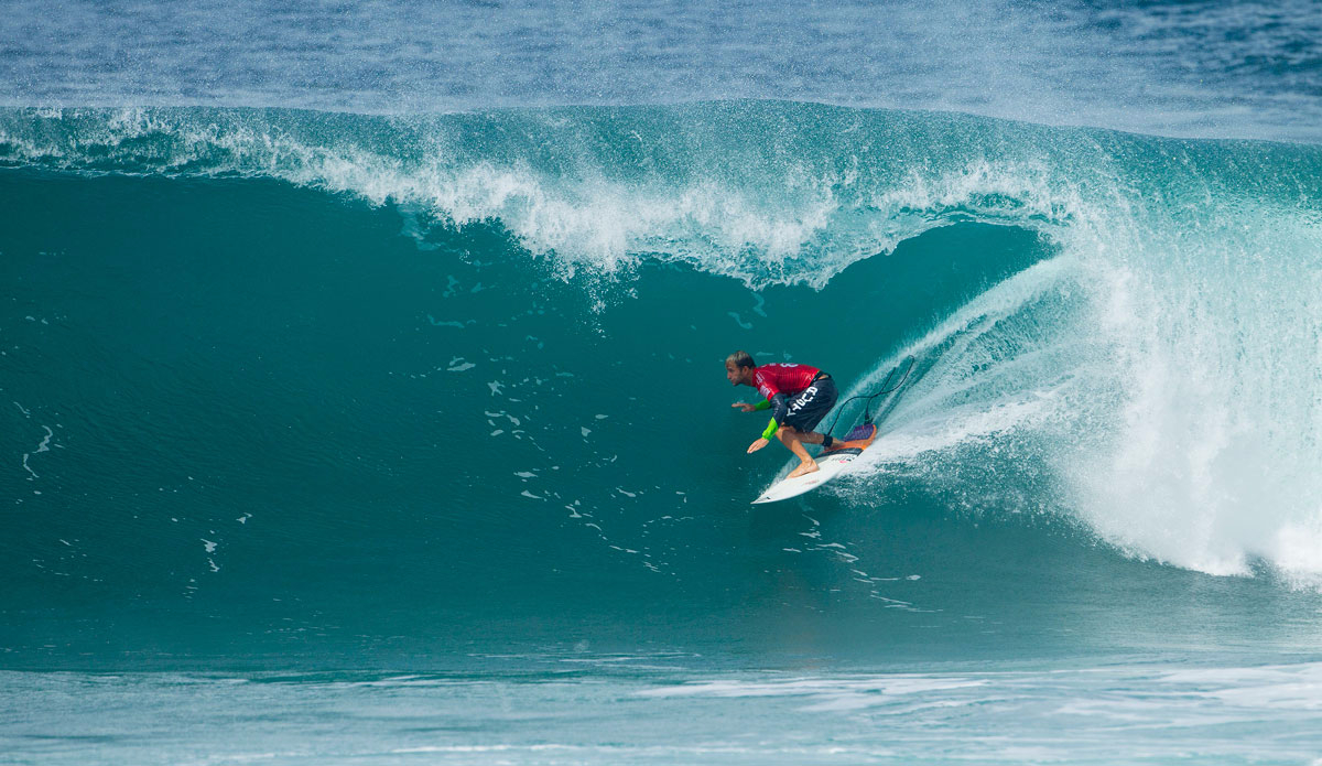  Josh Kerr of the USA (pictured) winning his Round 1 heat at the Billabong Pipe Masters at Pipeline, Oahu, Hawaii on Thursday December 10, 2015. Photo: <a href=\"https://www.worldsurfleague.com/\">WSL</a>/<a href=\"https://www.instagram.com/kirstinscholtz/\">Scholtz</a>