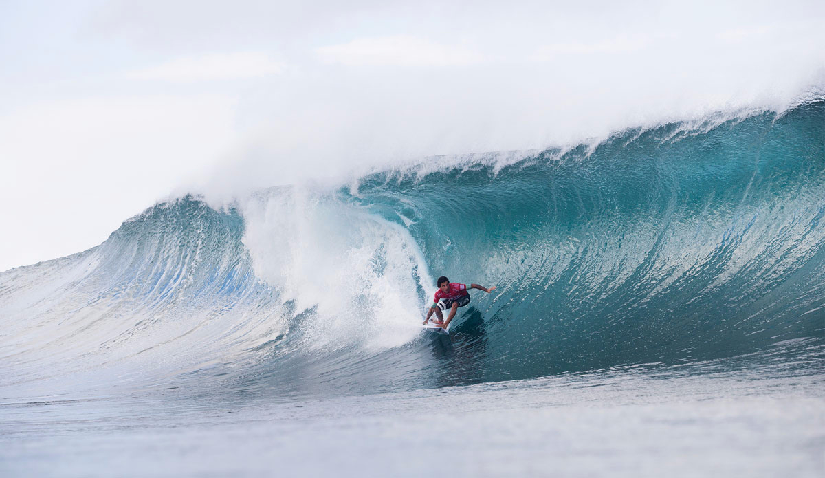 Filipe Toledo of Brasil (pictured) placing second during his Round 1 heat at the Billabong Pipe Masters at Pipeline, Oahu, Hawaii on Thursday December 10, 2015. Photo: <a href=\"https://www.worldsurfleague.com/\">WSL</a>/<a href=\"https://www.instagram.com/kc80/\">Cestari</a>