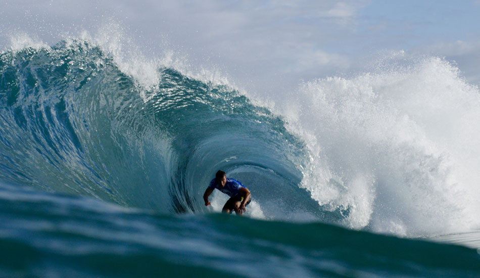 Tom Dosland ducking and covering. Photo: Carey