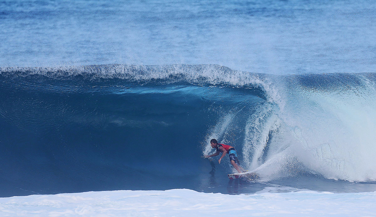 Bruce Irons of Hawaii (pictured) eliminated in Round 2 at the Billabong Pipe Masters at Pipeline. Photo: <a href=\"https://www.worldsurfleague.com/\">WSL</a>/<a href=\"https://www.instagram.com/kc80/\">Cestari</a>