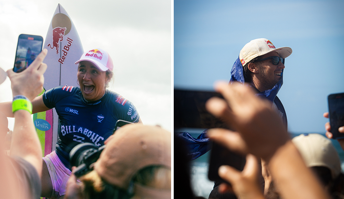 Two important titles for two in-form surfers. Photos: Ella Boyd