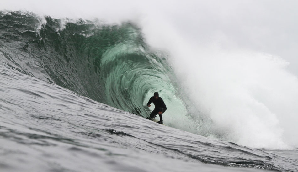 It\'s pretty stormy a lot of the time when the waves are on in Canada. This day Peter Devries tucked into a couple tunnels to take a break from the rain. Photo: <a href=\"https://www.adamdewolfe.com/Intro.html\" target=_blank>Adam Dewolfe.</a>