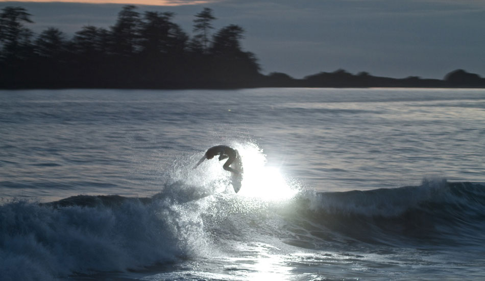 Sepp Bruhwiler getting lit up at the end of the day in the summer. Photo: <a href=\"https://www.adamdewolfe.com/Intro.html\" target=_blank>Adam Dewolfe.</a>
