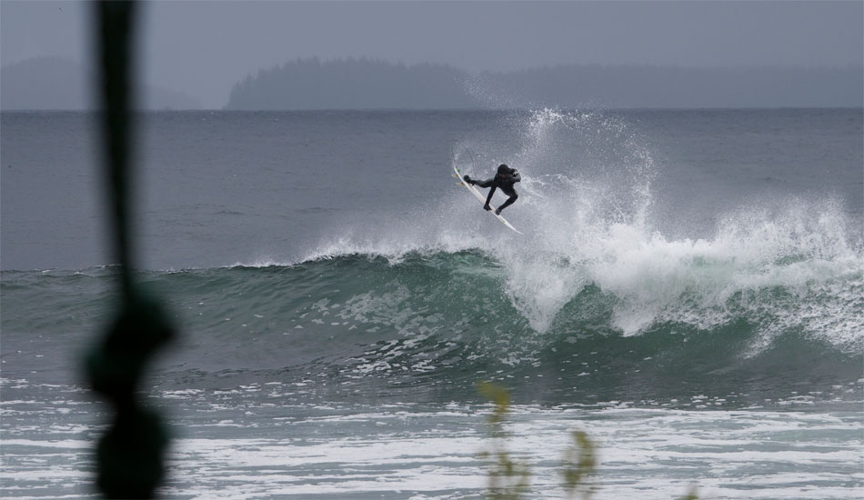 Peter Devries doing what he does on a gloomy but crisp day in Tofino.