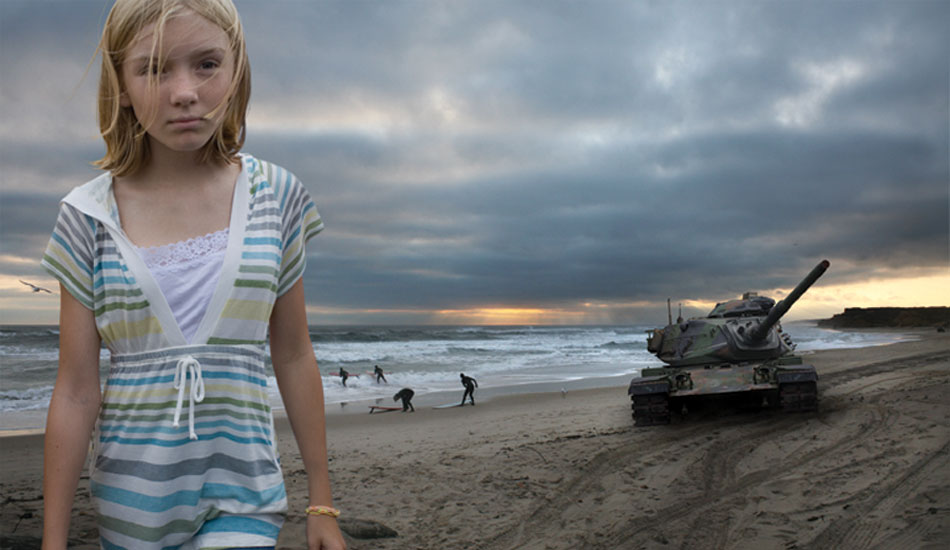 After Challenger. This was inspired by a painting by John Grande called Challenger. I posted this on Flickr, someone commented that a novel could be written from this piece. I like that. That’s my daughter walking away from the tank. She’s in a lot of my work. Photo: <a href=\"https://www.daltonportella.com/\" target=_blank>Dalton Portella</a>.