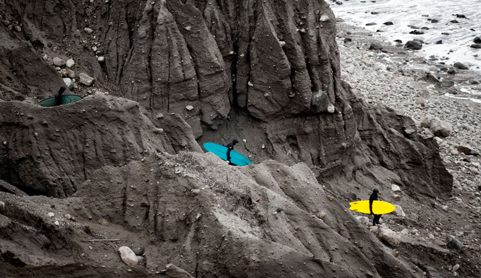 Descent. I just loved the composition and the contrast between the boards and the cliff.  Photo: <a href=\"https://www.daltonportella.com/\" target=_blank>Dalton Portella</a>.