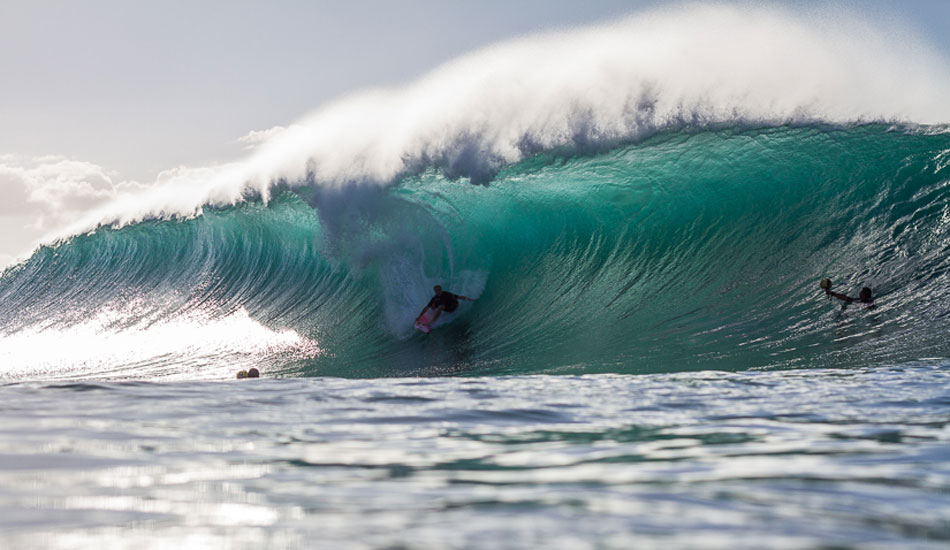 This is classic Pipeline- Grabbing rail and sliding in.  Photo: <a href=\"https://500px.com/DougFalterPhotography\">Doug Falter</a>