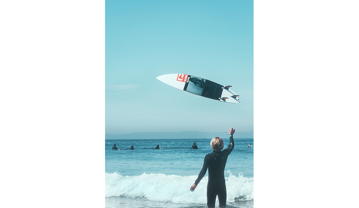 My friend Eric Tomlinson (team manager of Globe) messing around before paddling out on a beautiful spring morning at home. Photo: <a href=\"https://www.kevinjara.com/\">Kevin Jara</a>
