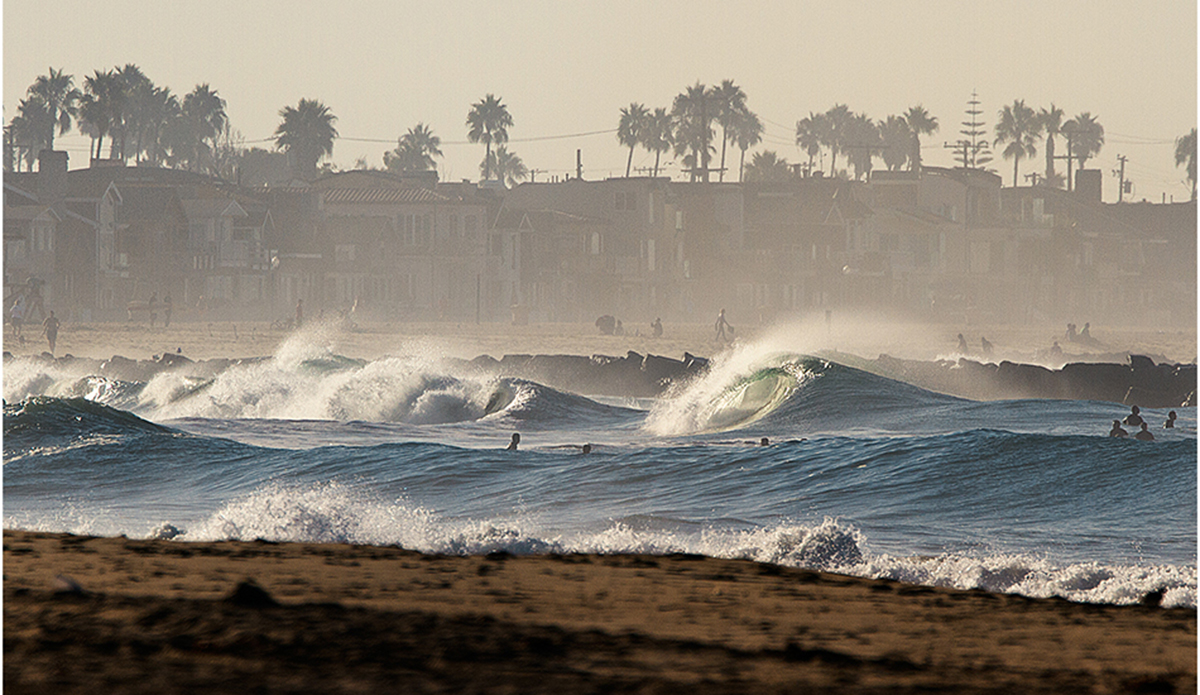 Another classic fall morning in Newport Beach. I intended to shoot sharp action photos this day but kept getting distracted by these empty waves breaking up the beach. Photo: <a href=\"https://www.kevinjara.com/\">Kevin Jara</a>