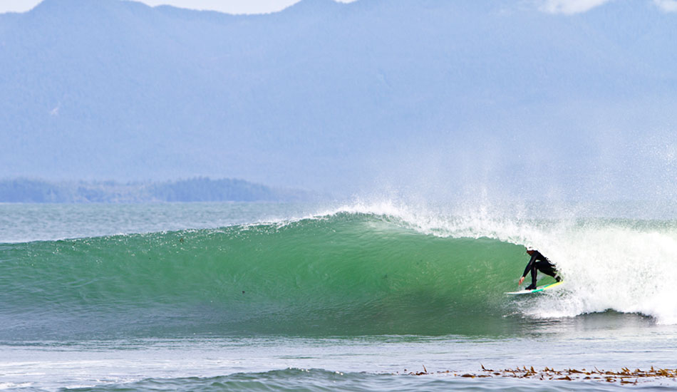 Josh Mulcoy loves getting barreled in empty lineups. Here he is doing just that in remote Canada.  Mulcs is a great dude and has one of the most incredible forehand carves in the business. Just google “Mulcoys World” for proof. Photo: <a href=\"https://markmcinnis.com/\">Mark McInnis</a> 
