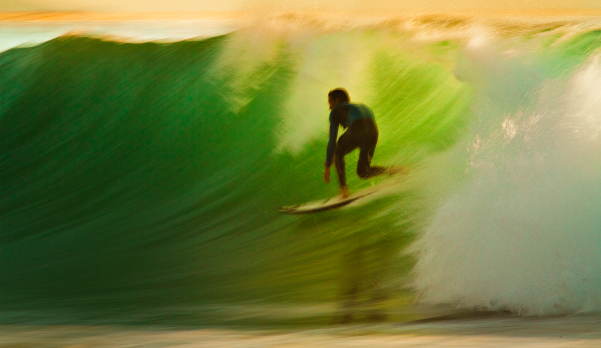 Water, light, and motion combine to give Matt Hoffman one of the best waves of his life on a summer evening at Rincon. Photo: <a href=\"https://www.maxxbuchanan.com/\">Maxx Buchanan</a>