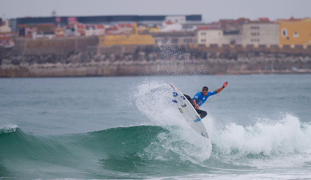 Ricardo Christie of New Zealand (pictured) winning his Round 2 heat to advance into Round 3 of the Moche Ripcurl Pro Portugal. Photo: <a href=\"https://www.worldsurfleague.com/\">WSL</a>/<a href=\"https://instagram.com/kirstinscholtz/\">Kirstin Scholtz</a>