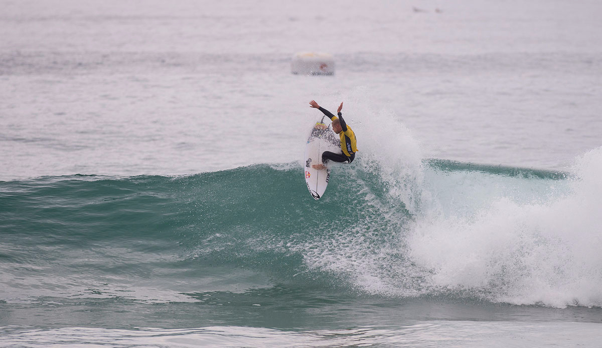 Mick Fanning of Australia (pictured) eliminated in Round 3 at the Moche Ripcurl Pro Portugal. Photo: <a href=\"https://www.worldsurfleague.com/\">WSL</a>/<a href=\"https://instagram.com/kirstinscholtz/\">Kirstin Scholtz</a>