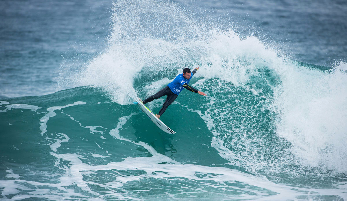  Joel Parkinson of Australia (pictured) winning his Round 3 at the Moche Ripcurl Pro Portugal. Photo: <a href=\"https://www.worldsurfleague.com/\">WSL</a>/<a href=\"https://instagram.com/damien_poullenot/\">Damien Poullenot</a>