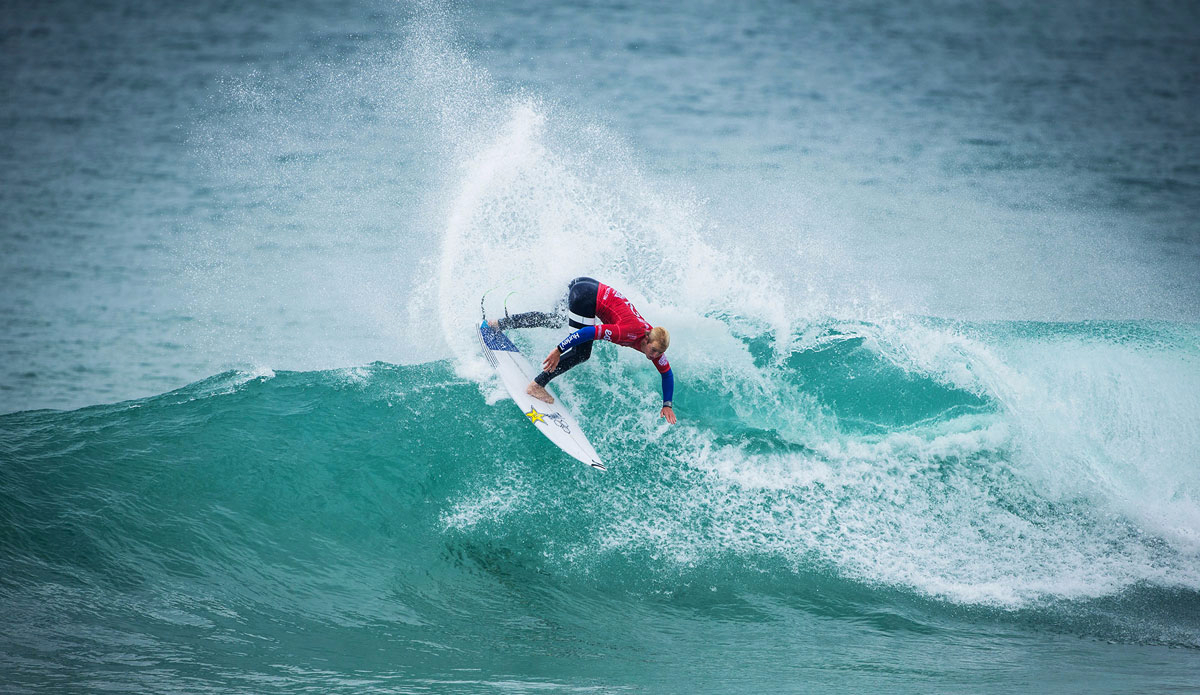 Nat Young of USA (pictured) winning his Round 3 at the Moche Ripcurl Pro Portugal. Photo: <a href=\"https://www.worldsurfleague.com/\">WSL</a>/<a href=\"https://instagram.com/damien_poullenot/\">Damien Poullenot</a>