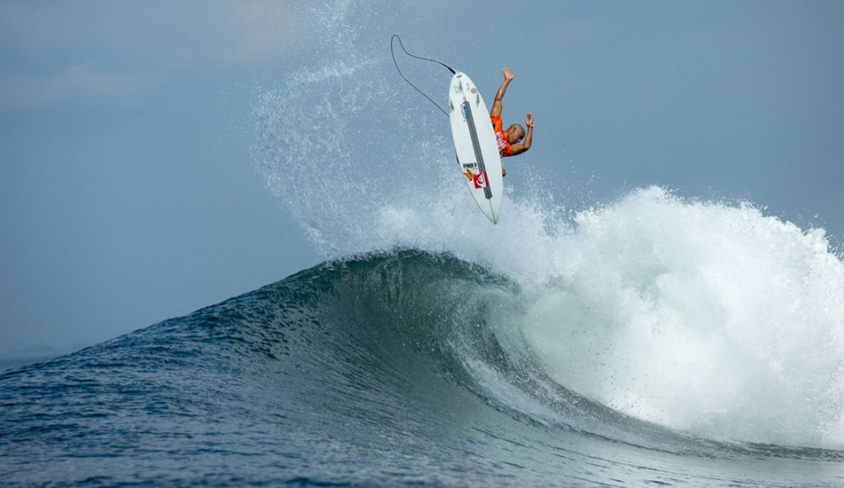 Kelly Slater put on a show for Round Three. Photo: Russ Hennings