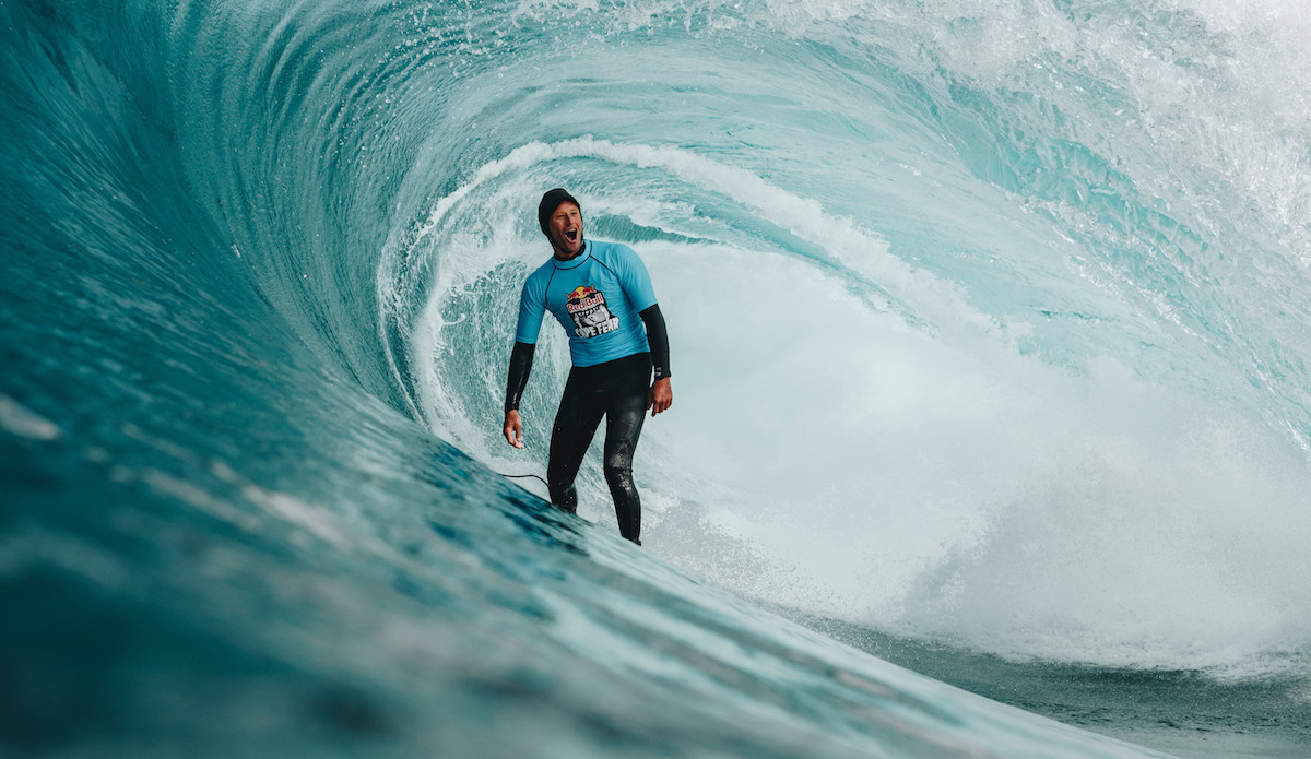 Justen Allport looking cozy in a Shippies haunted house. Photo: Shorty/Red Bull Content Pool 