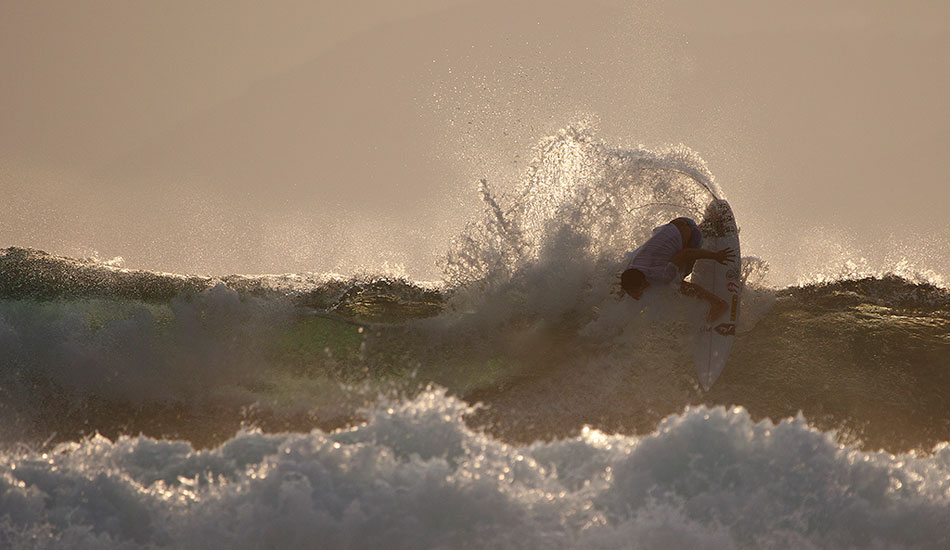 Jay Davies ripping the top off a Lakey Peak wave. Photo: <a href=\"https://www.reposarphoto.com\">Jason Reposar</a>