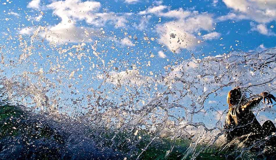 Close carve during a late swim at Bondi. Photo: <a href= \"https://bayflare.com/\" target=_blank>Rhydian Thomas.</a>