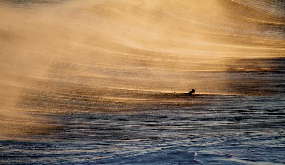 Back spray from a closeout set, Bronte. Photo: <a href= \"https://bayflare.com/\" target=_blank>Rhydian Thomas.</a>