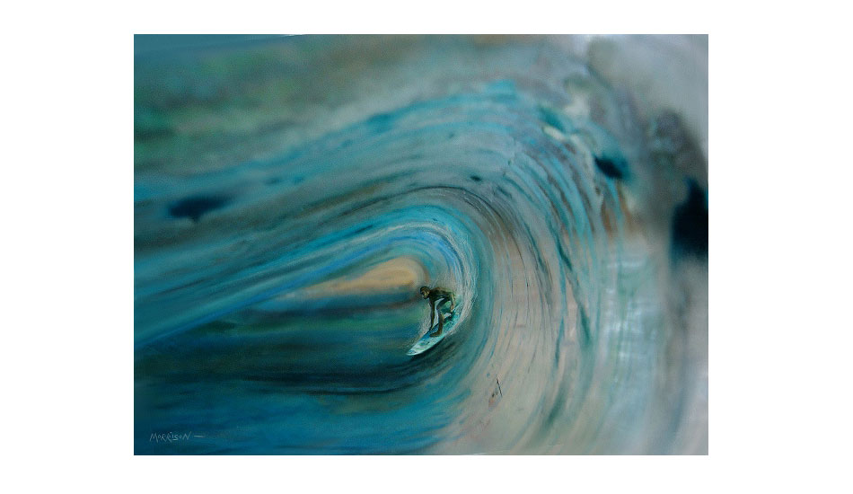 Barrel clear. Photo: <a href=\"https://www.envirosurfartseries.com\" target=_blank>Richard Morrison</a>