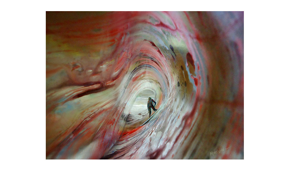 Tye dye barrel. Photo: <a href=\"https://www.envirosurfartseries.com\" target=_blank>Richard Morrison</a>