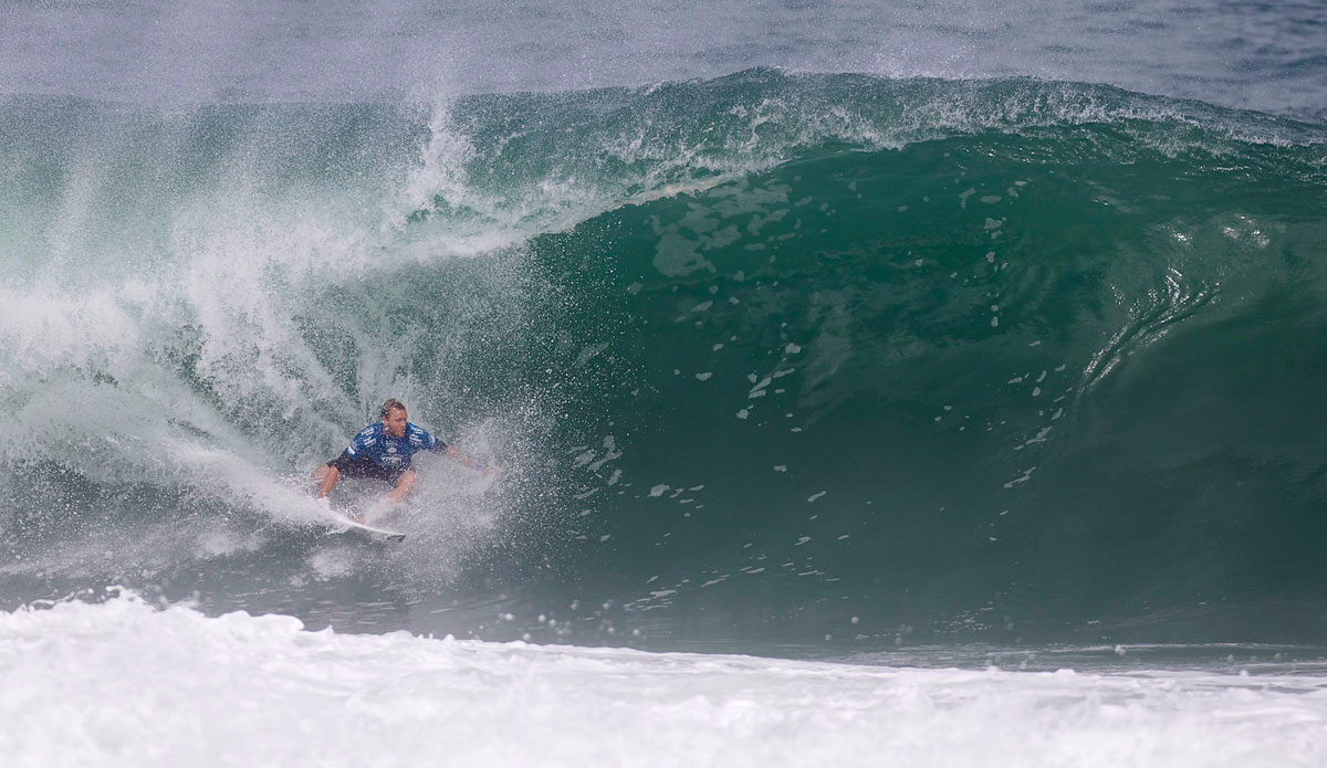 Dusty Payne of Maui, Hawaii, USA (pictured) winning his Round 2 heat. Photo: <a href=\"https://www.worldsurfleague.com/\">WSL</a> / <a href=\"https://instagram.com/kc80\"Cestari</a>