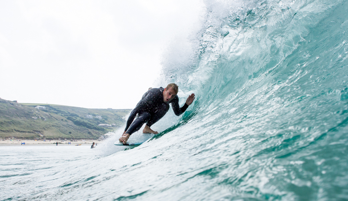 Micheal Lay at Sennen Cove, Cornwall. Photo: <a href=\"https://www.robbiedark.com\">Robbie Dark</a>