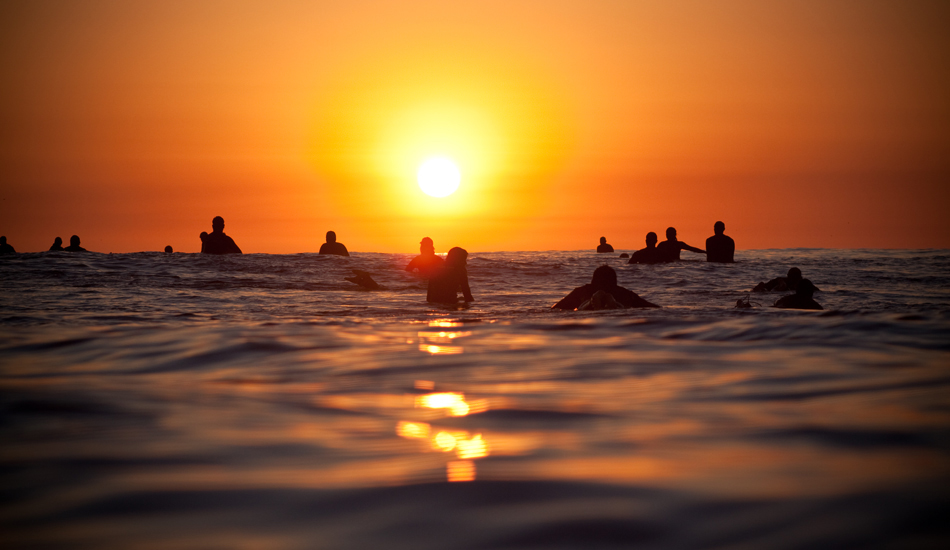 Sunset line-up at Swamis. I\'m lucky to call Encinitas my hometown, it\'s truly special. Image: <a href=\"http://www.kevinroche.com/\" target=\"_blank\">Roche</a>