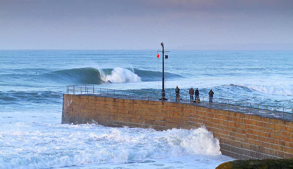 Oli Adams at the \'Lev, one of England\'s finest, yet ficklest reefs. Photo: <a href=\"https://surfphoto.500px.com/home\"> Roger Sharp</a>