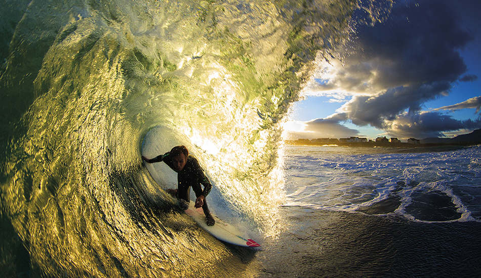 Same session, few minutes later, rare burst of Irish sunshine. Photo: <a href=\"https://surfphoto.500px.com/home\"> Roger Sharp</a>