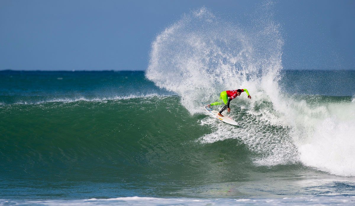 Wiggolly Dantas of Brasil (pictured) winning his Round 2 heat with a near perfect 9-point ride out of ten at the JBay Open to advance into Round 3 on Monday July 13, 2015. Photo: <a href=\"https://instagram.com/kirstinscholtz/\">Kirstin Scholtz</a>/<a href=\"https://www.worldsurfleague.com/\">WSL</a>