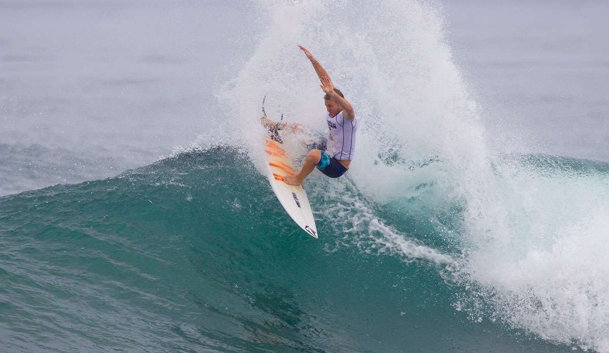 Dusty Payne of Hawaii (pictured) placing second in his Round 3 heat at the Hawaiian Pro. Photo: Masurel/<a href=\"https://www.worldsurfleague.com/\">WSL</a>