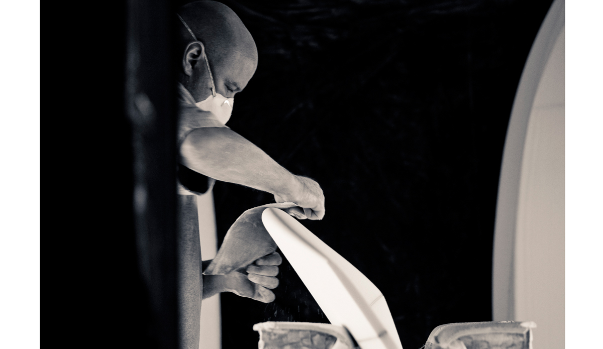 Brian Wynn in the shaping bay in New Jersey. Photo: <a href=\"https://www.ryanstruck.com/\"> Ryan Struck</a>