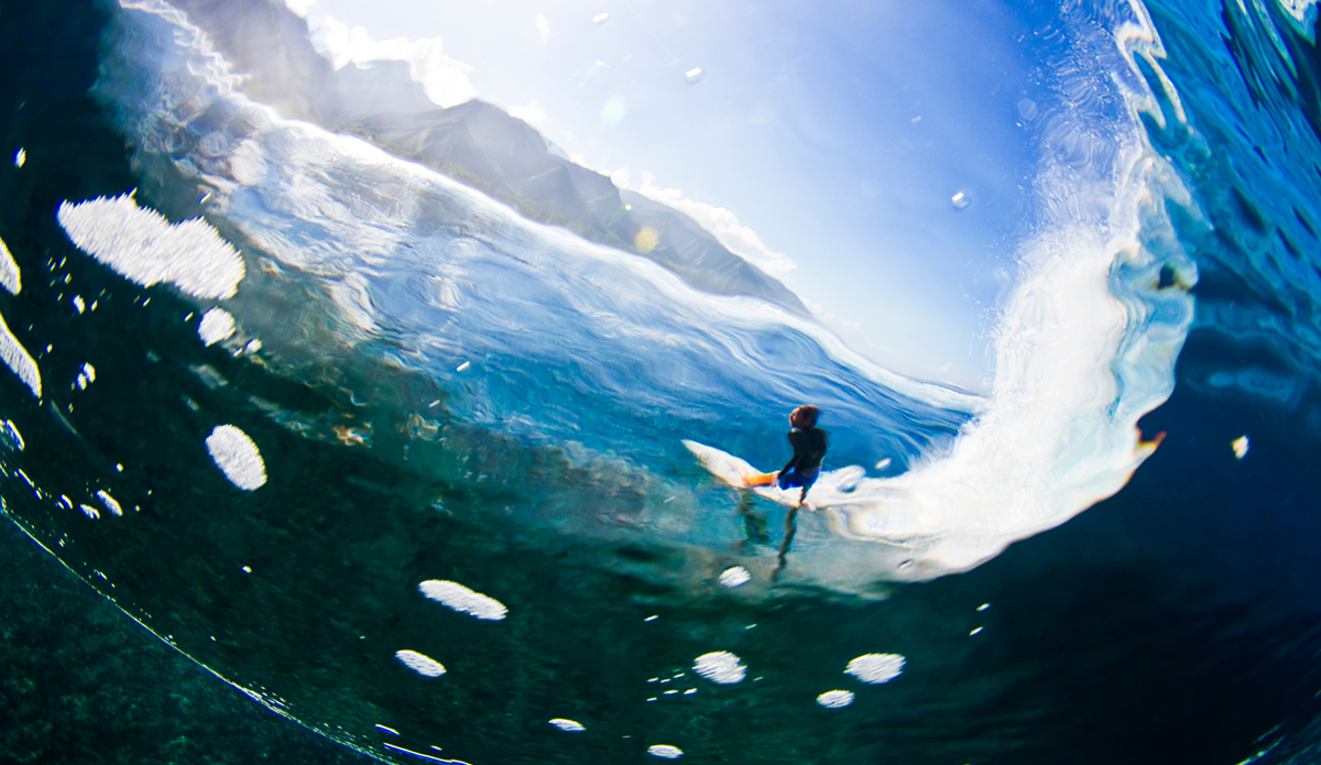 Tahiti was the most outrageous trip of my life. It is going to really be a hard one to top. Rob Brown, Jonathan Mincher and Josie Graves were headed out in the summer of 2012 for three months, and I knew I had to make it out there. I bought a ticket, saved some money, quit my full time job with an advertising company, then flew to the other side of the world. I had no idea what to expect but I knew that I was following my dreams. I wrote and photographed an article for ESM and also shot <a href=\"https://vimeo.com/47668459\">this video</a>. This image represents the freedom I felt, the courage I gained and the determination to make beautiful images. Photo: <a href=\"https://www.ryanstruck.com/\"> Ryan Struck</a>