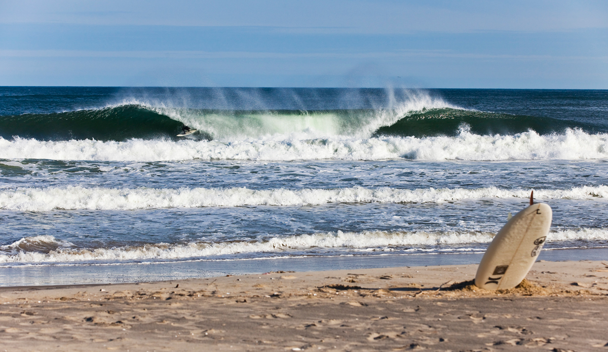 March water color is often emerald green here in Jersey, this such as on this day when Mikey DeTemple cruised down. This was the first day we ever shot together and this wound up being a spread in my SLIDE Magazine portfolio piece. Hurley was considering it for an ad in Surfer\'s Journal, but it never panned out. Pretty stoked to be considered for something like that, and I\'m happy it eventually found a home. Huge thanks to Mikey and Ryan Smith. Photo: <a href=\"https://www.ryanstruck.com/\"> Ryan Struck</a>