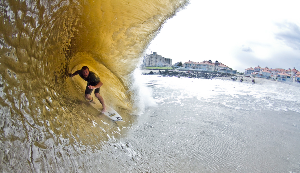 Hurricane swells are so touchy. Too close and they are devastating. Sometimes they never show up and you\'re left scratching your head. Irene was pretty nasty. In her wake she churned up some hefty lumps. The line up was strewn with telephone poles, chunks of debris and dudes getting barreled. The lighting was tricky; wind was whipping but we were scoring in 3mils. That\'s rare.  Photo: <a href=\"https://www.ryanstruck.com/\"> Ryan Struck</a>