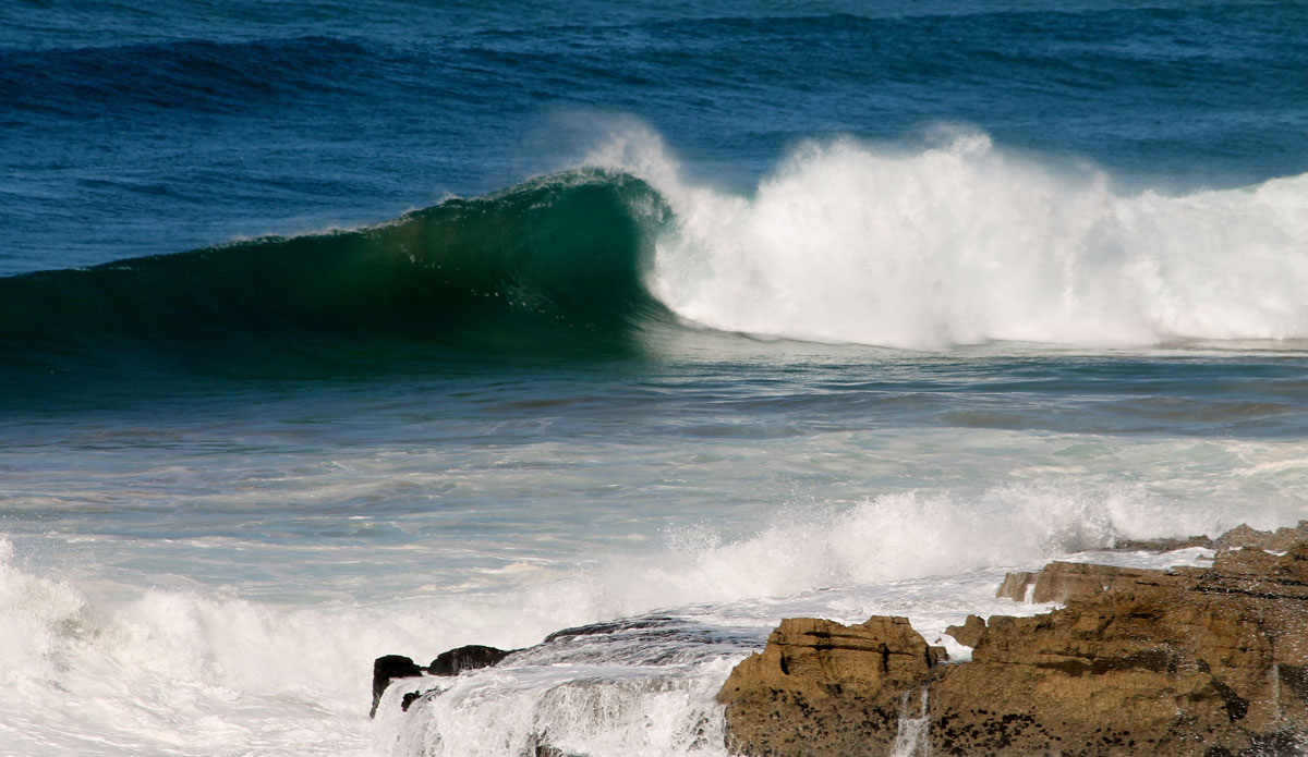 An empty wedge at the secret spot goes by unridden. Photo: <a href=\"https://www.ryanwattersphoto.com/\">Ryan Watters</a>