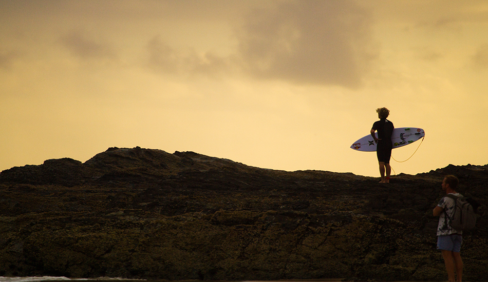 Kolohe eyeing up an early morning Snapper jump. Photo: <a href=\"https://instagram.com/Samueldhall\">Samuel Hall</a>