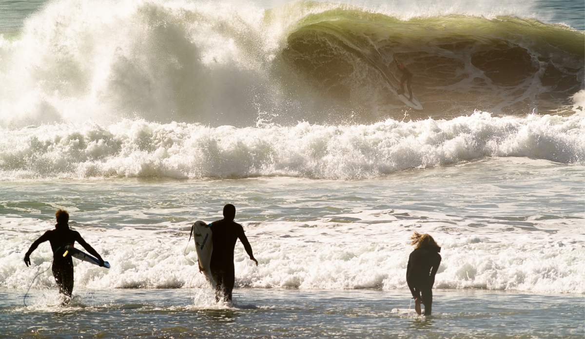 Unknown surfers, Black\'s Beach. 