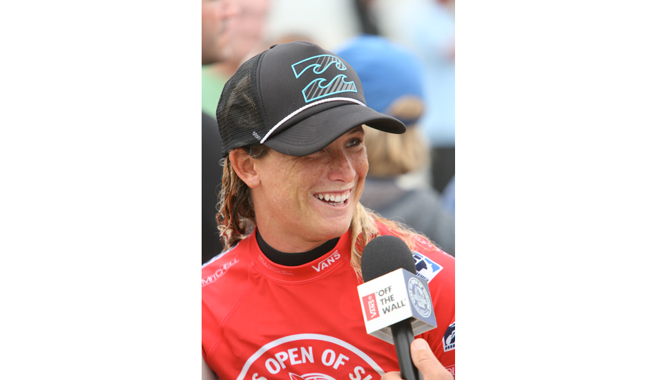 After surfing like that, she\'s happy to talk about it. Photo: Scott Durzo